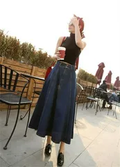 韓国ファッション デニムスカート Aラインスカート (T)