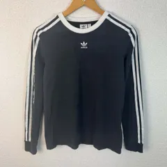 adidas originals アディダスオリジナルス ロングTシャツ ロンT スリーストライプス トレフォイルロゴ ブラック Lサイズ メンズ 古着 ストリート スポーツMIX Y2K ギャル