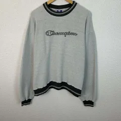 old Champion チャンピオン スウェット トレーナー リブライン パイル地 ロゴ刺繍 グレー メンズ 古着 ストリート アメカジ