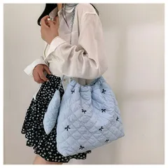 リボン刺繍キルティングチェーンバッグ (T)