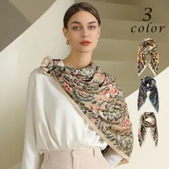 レディースファッション　ビンテージレーヨンスカーフ (T)