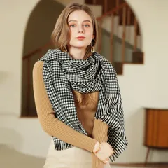 マフラー ストール レディース ビンテージ チェック柄 韓国 ファッション 雑貨 かわいい おしゃれ 北欧 送料無料 [K] (T)