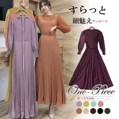 プリーツ ワンピース ス ウエストマーク上品(T)