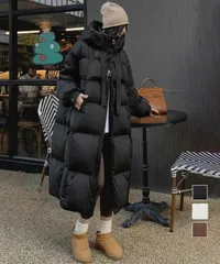 フード付きフェイクダウンコート (T)