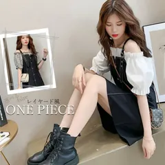 ワンピース 学生風 フリル襟 チェック柄(T)