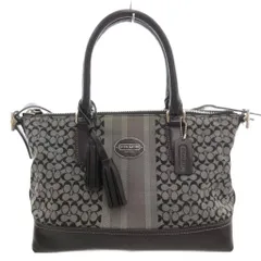 コーチ COACH レガシーシグネチャー モリーサッチェル 2WAY ハンドバッグ ショルダー グレー ブラック 21154 /UO
