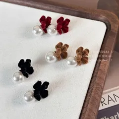 種類4：レッド/1点 S925ポストパールピアス (T)