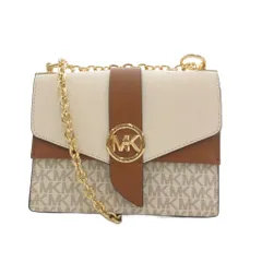 マイケルコース MICHAEL KORS GREENWICH コンバーチブル クロスボディ スモール 2WAYバッグ サフィアーノレザー MKシグネチャー カラーブロック VANILLA ACORN /UO