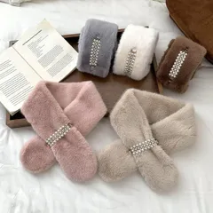 パールマフラー　ファー　デザイン (T)