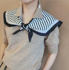 スカーフ レディース シンプル ボーダー 高級感  韓国 ファッション 雑貨 かわいい おしゃれ 北欧 送料無料 [K] (T)