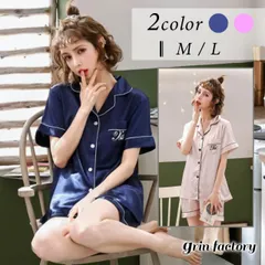ルームウェア パジャマ 春 夏 上下セット レディース 部屋着 入院 産後 リラックス ルームウエア 可愛い かわいい 半袖 ゆったり 半ズボン おしゃれ ジャージ セットアップ 短パン 家着 ピンク ネイビー 寝間着 ナイトウェア サテン つるつる お見舞い
