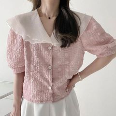 Afa 真砂三千代 パフスリーブブラウス 綿 白 Life afa - メルカリ