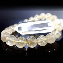 ルチルクォーツブレスレット【10mm／LLサイズ（内径19～20cm選択可能）】｜金針控えめ ナチュラル｜金運・商売運 パワーストーン 天然石