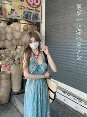 リゾートボヘミアン ノースリーブ ワンピース (T)