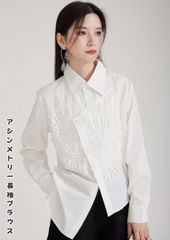 ビアズリー レース裏毛チュニック アシンメトリー 変形ブラウス - メルカリ
