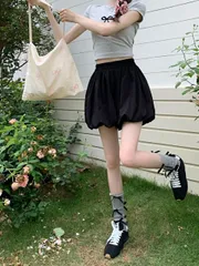 Aラインスカート ミニスカート ハイウエスト (T)