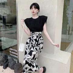 袖なし Tシャツ ロングスカート 2点セット (T)