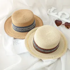 麦わら帽子　韓国ファッション　レディース　春夏　紫外線対策 (T)
