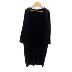 ロペ ROPE ワンピース Vネック 長袖 ミモレ丈 38 M 紺 ネイビー /HO42