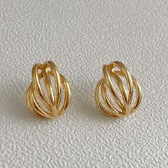FARIS Vinea knot ピアス ゴールド フープピアス 変形ピアス - メルカリ
