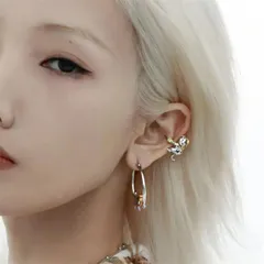 種類1：画像の色/内径10mm/幅20mm/2点セット 気質 耳飾り アクセサリー ピアスホールのないピアス イヤリング (T)