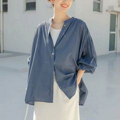 五分袖 シアー ドルマン チュニック ブラウス ミントグリーン - メルカリ