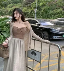 種類3：画像の色(スカート)/FREE ロングスカートセット カーディガン (T)