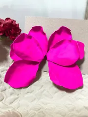 大ぶり　ピンク　花　ピアス