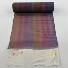 反物 優品 羽尺 羽織 和装コート 地紋 ぼかし 紫 正絹 【中古】