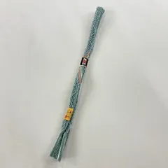 【美品】 帯締め 優品 カジュアル 幾何学模様 水色 正絹 和装小物  【中古】