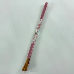 【美品】 帯締め 優品 カジュアル 幾何学模様 ピンク 正絹 和装小物  【中古】