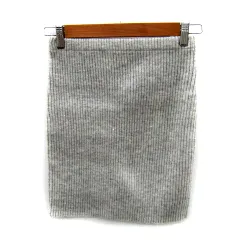 マウジー MOUSSY ニットタイトスカート ミニ丈 無地 スパンコール装飾 F ライトグレー /SY14