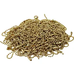 新品 ZERONOWA ボールチェーン コネクター付き ハンドメイド アクセサリーパーツ 100個セット (ゴールド15㎝)