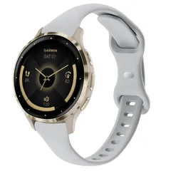TUCOMO 18mm スリムシリコン腕時計バンド Garmin Venu 3S / Venu 4 41mm/ Vivoactive 4S / Venu 2S / Vivomove 3S/Forerunner 255s/265Sに対応 薄型ソフトナ [グレー]