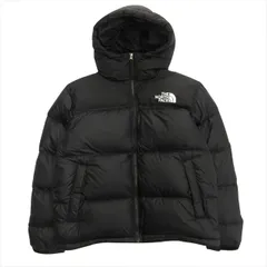 美品 ザノースフェイス THE NORTH FACE ヌプシフーディー ダウン ジャケット ブルゾン パーカー ロゴ アウトドア ND92559 XL 黒 ブラック メンズ