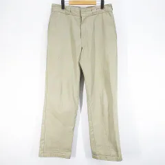 ディッキーズ Dickies 874 オリジナルフィット W641965 ロング丈 ワークパンツ 32X32 緑系 カーキ ジップフライ ロゴ タグ