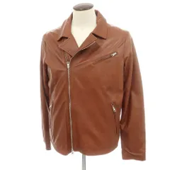 【中古】ジョルジオブラット GIORGIO BRATO レザー ライダースジャケット ライトブラウン【サイズ54】【メンズ】