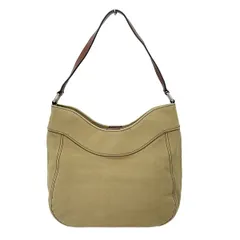 SAZABY(サザビー) ショルダーバッグ ベージュ×ダークブラウン コットン、レザー