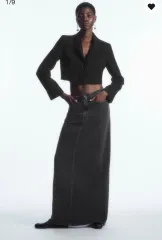 Cosコス デニム マキシ スカート 36