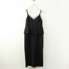 美品 定2.5万 2025AW今季 ジャスグリッティー JUSGLITTY ペプラムキャミジャンスカ 1 ブラック┃今期【2400014742121】