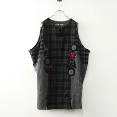 未使用 アルベロベロ オレボレブラ ALBEROBELLO OLLEBOREBLA ぶたさん モチーフ ワッペン チェックワンピース M/グレー【2400014491654】