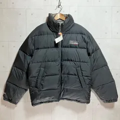 FIRST DOWN ファーストダウン リバーシブル ダウンジャケット アウター 防寒 XL ロゴ 刺繍 ブラック 黒 メンズ SG391-4