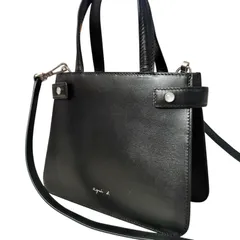 agnes b. アニエスベー 2way ショルダーバッグ ハンドバッグ レザー ブラック