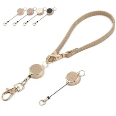 [Englaph] 携帯 ハンドストラップ付き シンプル リールストラップ おしゃれ リールキーホルダー リール2個 短いストラップ長さは27cm 二つ折りして13.5cm キーリール 伸びる 伸縮 落下防止 手軽で 取り外し可能 紛失・落下防止 軽量・丈 1