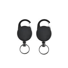 [YFFSFDC] キーリール 強力リールキーホルダー ワイヤー リール リールストラップ 伸縮自在 紛失防止 キーホルダー 2個セット 0