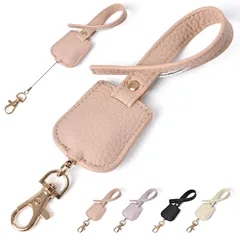 [akoyo] リールストラップ リール キーホルダー 落下防止 ショートストラップ リール式 レザーストラップ パスケース 名札 IDカードホルダー 定期入れ バッグ 取り外し可能 伸びるリール付キーホルダー 伸びる 強力 鍵 PU革キーホルダー 伸縮自 1