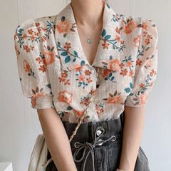 美品 BLANCbasque ブランバスク LUCA アシンメトリーパールシャツ 
