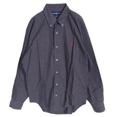 RALPH LAUREN ラルフローレン CLASSIC FIT チェック BD 長袖 シャツ ネイビー系 L【中古】
