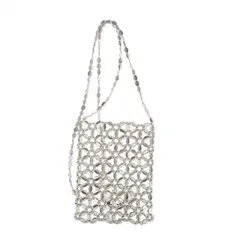 手作り編みビーズ ミニパール クロスボディバッグ (T)