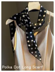 水玉柄マルチストール ヘアバンダー兼用 ロングタイプ (T)